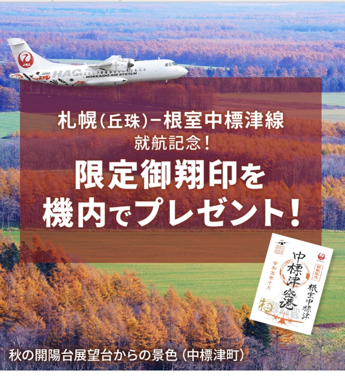 JAL 御翔印 中標津空港 根室中標津 就航記念 日本航空-