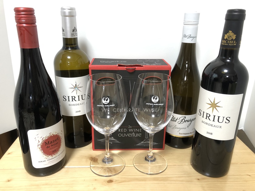 ミシュランJALビジネスクラス提供フランス赤ワイン4本 +プルテックス 