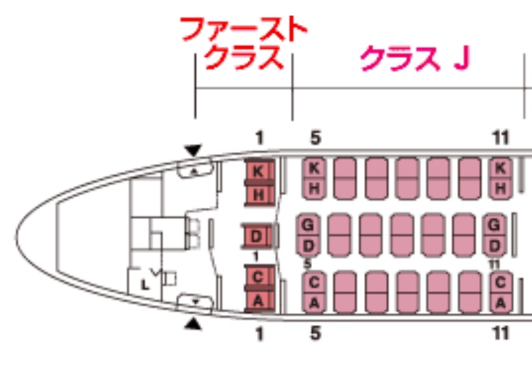 【767-300ER/国内線】ファーストクラスの座席をクラスJ...