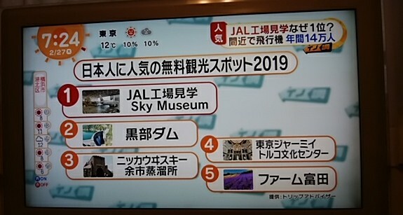 今朝 2月27日 のめざましテレビ